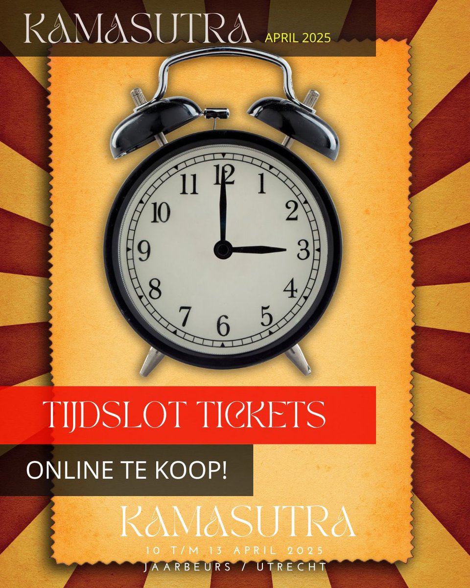 Als je online een tijdslot ticket besteld, krijg je maar liefst € 10,- korting op je kaarten voor de zaterdag!
De enige voorwaarde is, dat je voor of om 15.00 binnen bent.
Uiteraard mag je net zolang blijven als je wil! ❤️ Tickets: kamasutra.blue.nl