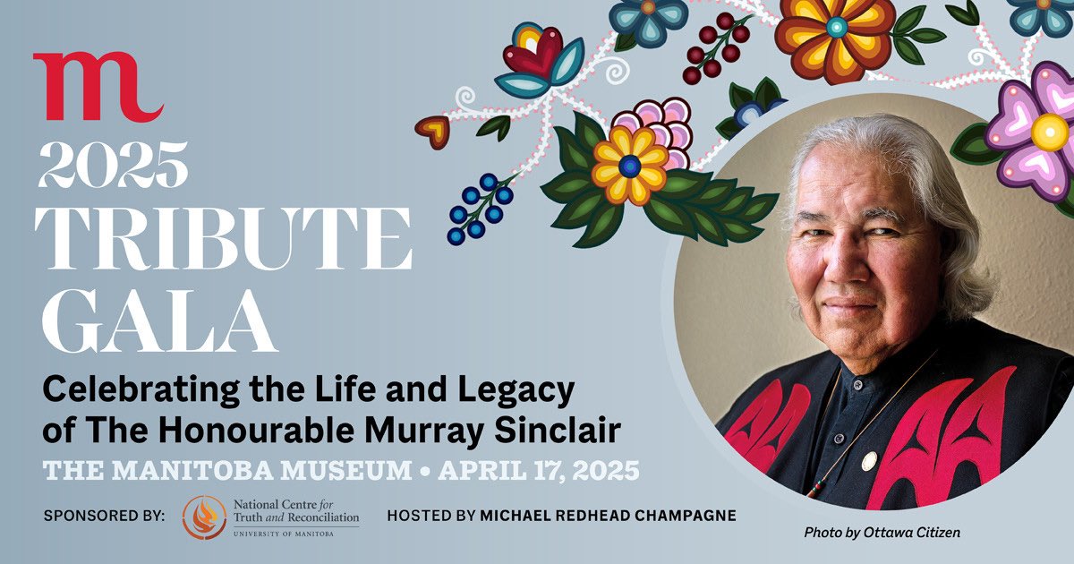 Join us for the 20th Annual Tribute Gala on Thursday, April 17, celebrating the incredible life &amp; legacy of The Honourable Murray Sinclair. Together we’ll enjoy an unforgettable evening of remembrance, inspiration, and community.
Reserve your spot today: bit.ly/3FXLKpg