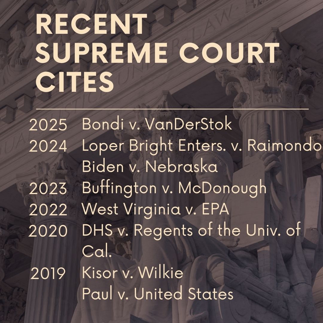 NEW: The United States Supreme Court cited the Administrative Law Review in its recent decision, Bondi v. VanDerStok. For more scholarly works on the field of administrative law, visit: administrativelawreview.org