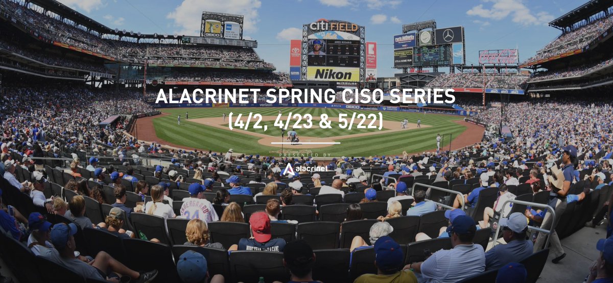 Join Alacrinet's Spring CISO Series! Gain vital security insights at iconic venues: Madison Square Garden (4/2), Citi Field (4/23), and Fenway Park (5/22). Network with experts and stay ahead in cybersecurity.

Register Now!

alacrinet.com/register/alacr…