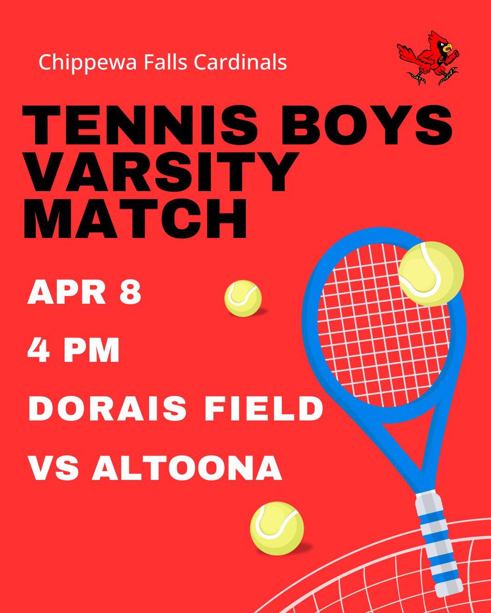 Come support our Tennis team as they play Altoona at Dorais Field! Good Luck Cards!
