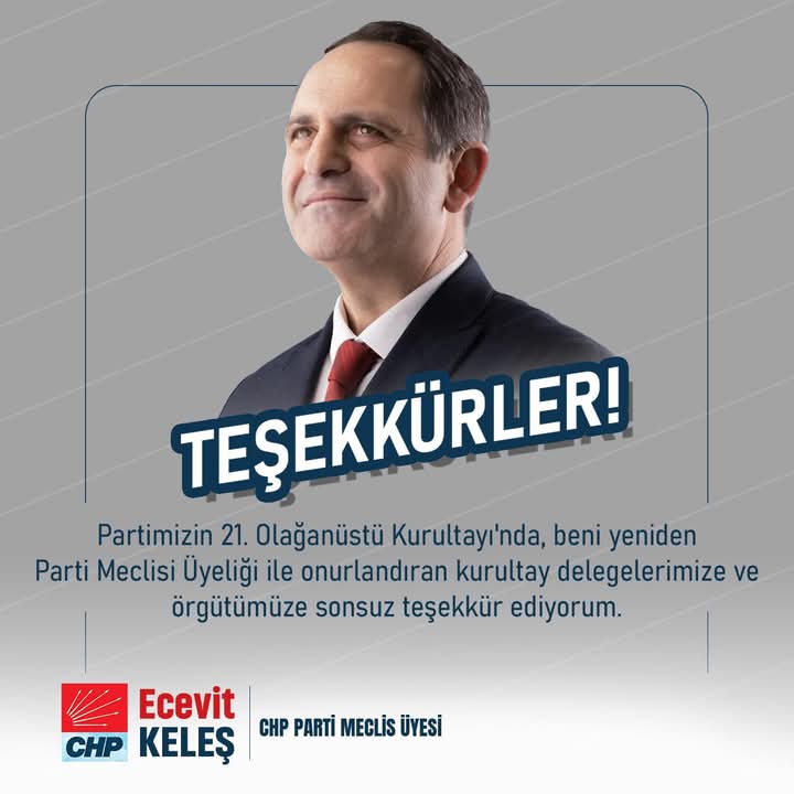 CHP Parti Meclis Üyesi <a href="/ecevitkeleschp/">Ecevit Keleş</a> 'ten
Teşekkür Mesajı.