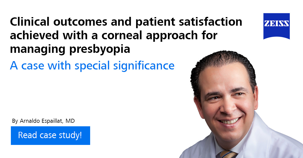 Ophthalmology Times Europe (@oteurope) on Twitter photo Sponsored by <a href="/ZEISSmeditec/">ZEISS Medical Technology</a>.
Check out Dr. Arnaldo Espaillat’s Case of the Month to learn how his experience with ZEISS PRESBYOND inspired him to expand his portfolio for patients seeking independence from glasses!
Read here: hubs.li/Q03g7j3L0
#cornea #refractive Sponsored by <a href="/ZEISSmeditec/">ZEISS Medical Technology</a>.
Check out Dr. Arnaldo Espaillat’s Case of the Month to learn how his experience with ZEISS PRESBYOND inspired him to expand his portfolio for patients seeking independence from glasses!
Read here: hubs.li/Q03g7j3L0
#cornea #refractive