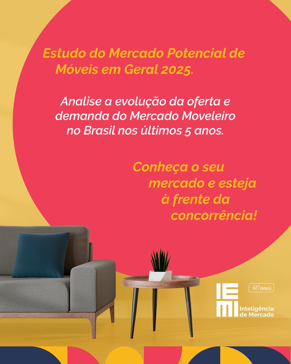IEMIpesquisas's tweet image. Mercado Potencial de Móveis em Geral 2025 chegou! Os dados mais atualizados do setor foram revelados hoje! Descubra insights exclusivos para impulsionar suas decisões estratégicas e identificar oportunidad...

Saiba mais: bit.ly/424VFC5

#IEMI #Móveis #PesquisaDeMercado