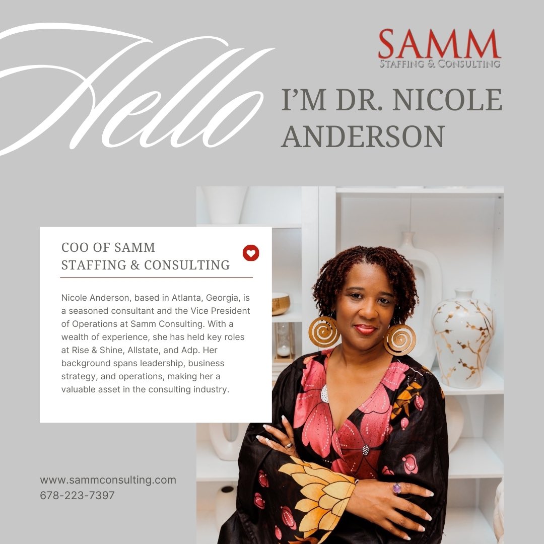 SAMM Staffing and Consulting proudly announces over $1 billion in agency sales; to embark on your new business journey, please visit Sammconsulting.com or contact us at 678-223-7397.