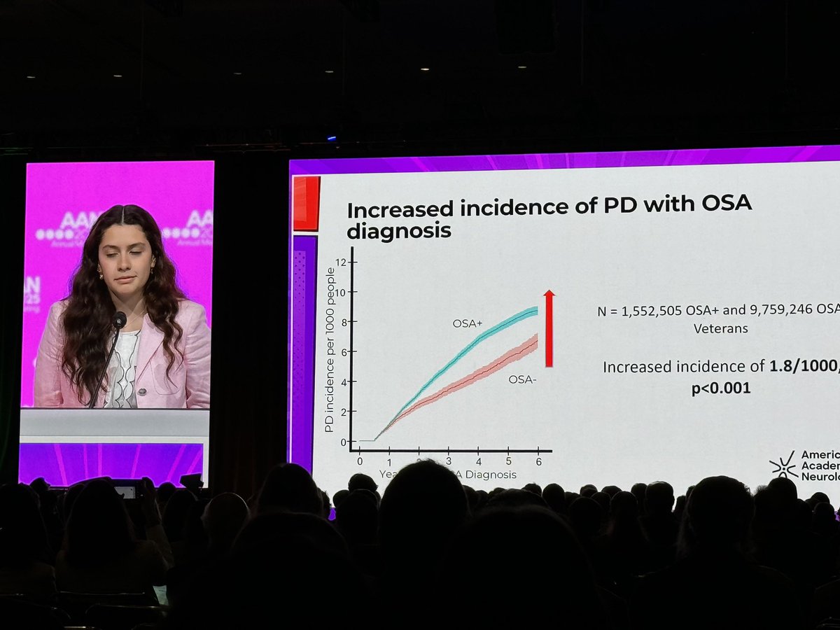 Interesting association between OSA and PD being discussed at #AANAM Plenary Session right now.