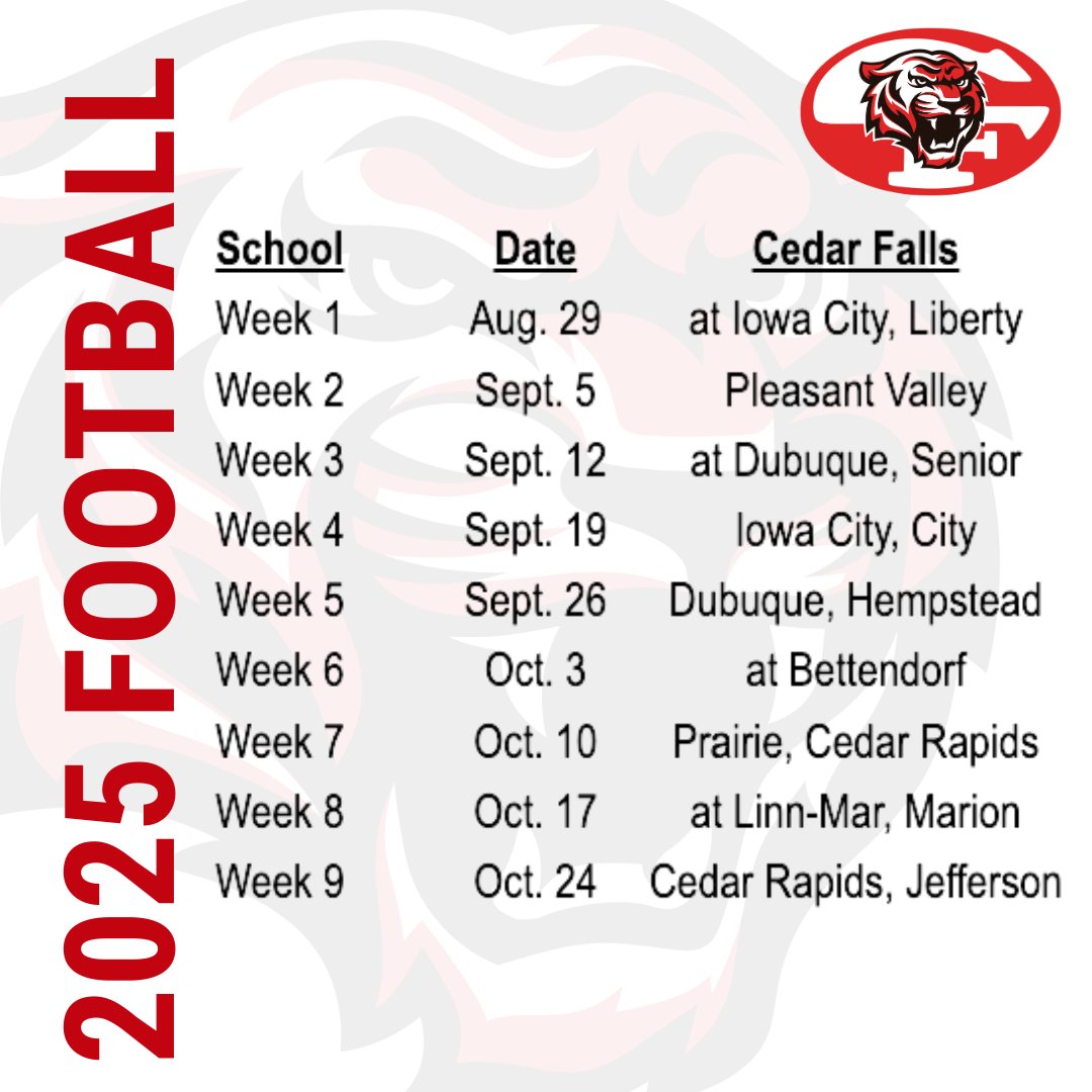 #Tigerpride Football Fans! We've got your schedule here! <a href="/Football_CF/">CF Football</a>