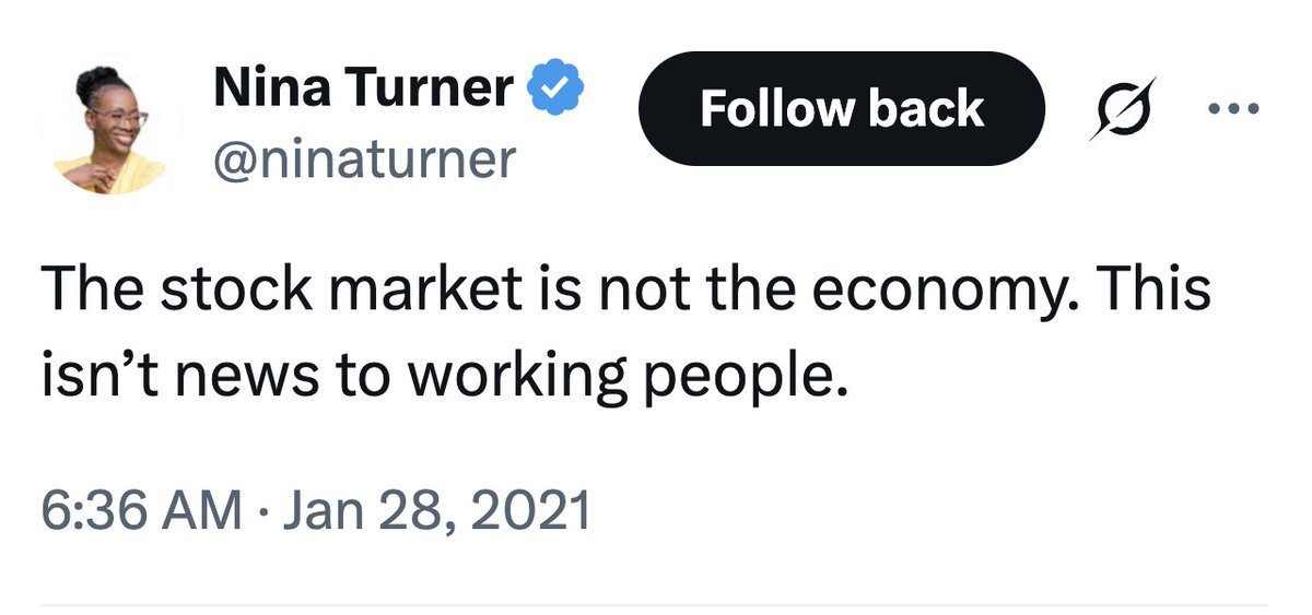 MrAndyNgo's tweet photo. Why do you care about the stock market now, Ms Turner? https://t.co/IZJv3BLjeO