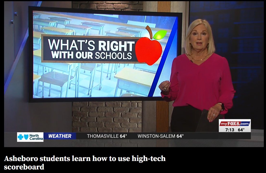 Asheboro High School in North Carolina uses our equipment and services to transform its game-day productions. Check out this story highlighting the project:  myfox8.com/video/asheboro… #DakClassroom #DakSchools #SportsMarketing #Framewrx