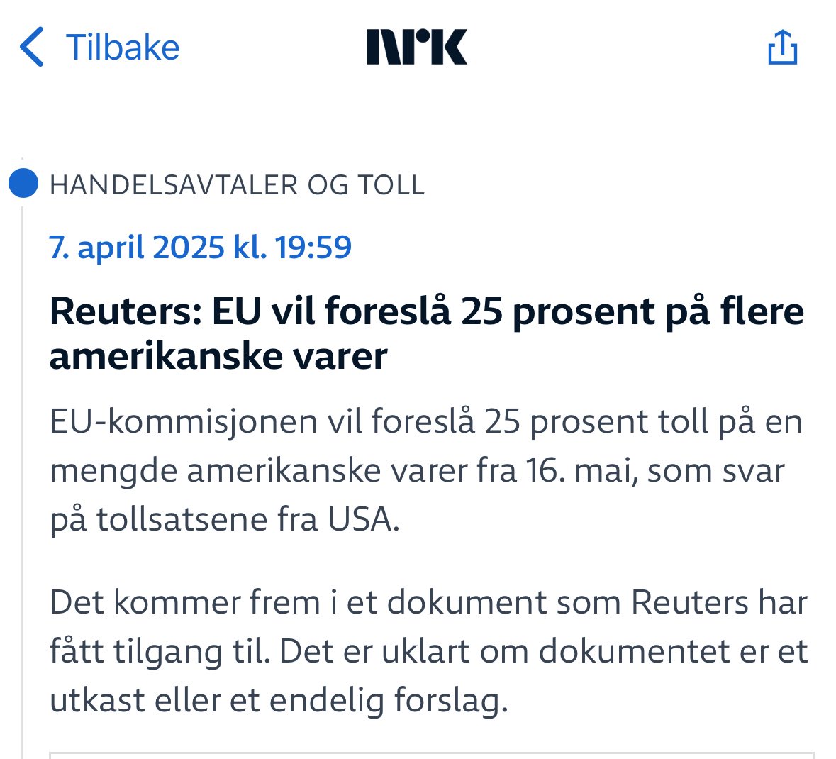 Akkurat som i USA vil dette ramme arbeiderklassen hardt. Som om ikke prisene på forbruksvarer er høye nok fra før.