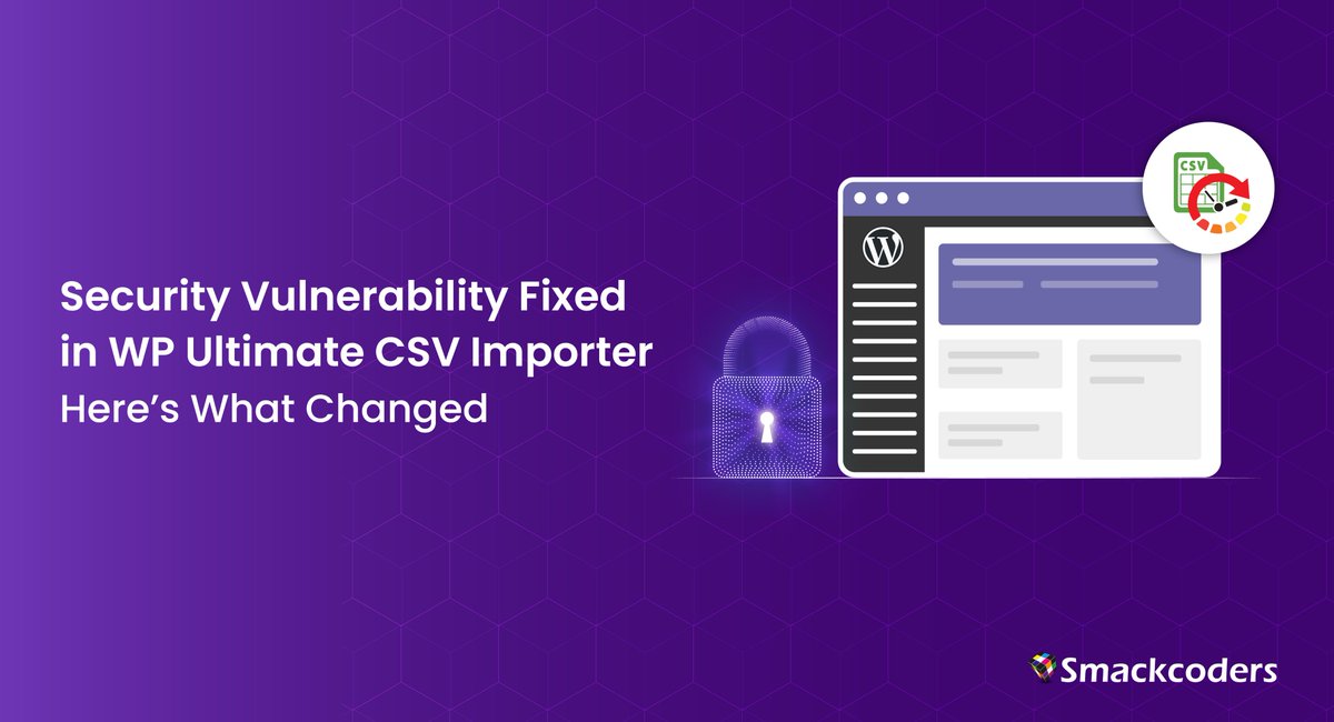 smackcoders's tweet image. 🔒Security Fix Alert!
We&apos;ve patched two vulnerabilities in the WP #UltimateCSVImporter plugin, responsibly disclosed through the Wordfence Bug Bounty Program.
The free version has been fixed, and we&apos;ve proactively updated the Pro version.

👉 smackcoders.com/blog/security-…

#WordPress