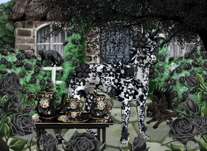 Wajas's tweet photo. Happy #monday https://t.co/BOfsqfkl8N.  We hope it is a tea-rrific one!

#spring #april #wajas #petsite #teaset #teaparty #tea #roses #garden #cottage #browsergame #blackcat https://t.co/jVvVIg7IyD