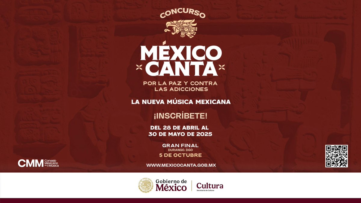 🎶 MÉXICO CANTA Y ENCANTA 🎤

Una campaña por la paz 🕊️ y contra las adicciones que promueve la música mexicana sin apología a la violencia o las drogas, impulsando el talento joven 🇲🇽 de ambos lados de la frontera.

Conócela 👉🏽 mexicocanta.gob.mx