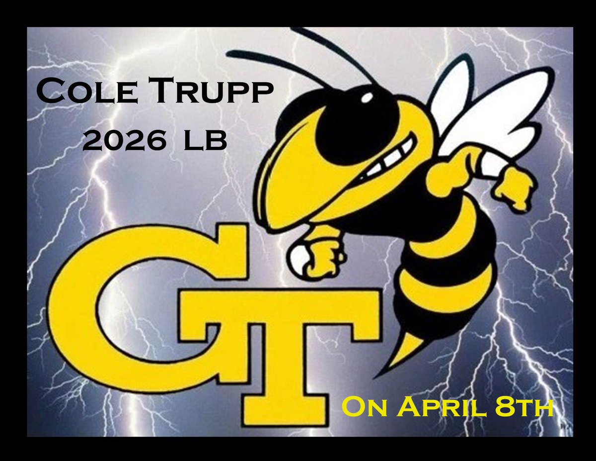 Cole Trupp (@cole_trupp) on Twitter photo I will be at Georgia tech tomorrow!!
<a href="/CoachBrentKeyGT/">Coach Brent Key</a> <a href="/darius_eubanks/">Coach Banks</a> <a href="/Coach_Gideon/">Blake Gideon</a> @McFarlinTi41685 <a href="/CoachShugs/">Bret Shugarts</a> <a href="/RustyMansell_/">Rusty Mansell</a> I will be at Georgia tech tomorrow!!
<a href="/CoachBrentKeyGT/">Coach Brent Key</a> <a href="/darius_eubanks/">Coach Banks</a> <a href="/Coach_Gideon/">Blake Gideon</a> @McFarlinTi41685 <a href="/CoachShugs/">Bret Shugarts</a> <a href="/RustyMansell_/">Rusty Mansell</a>