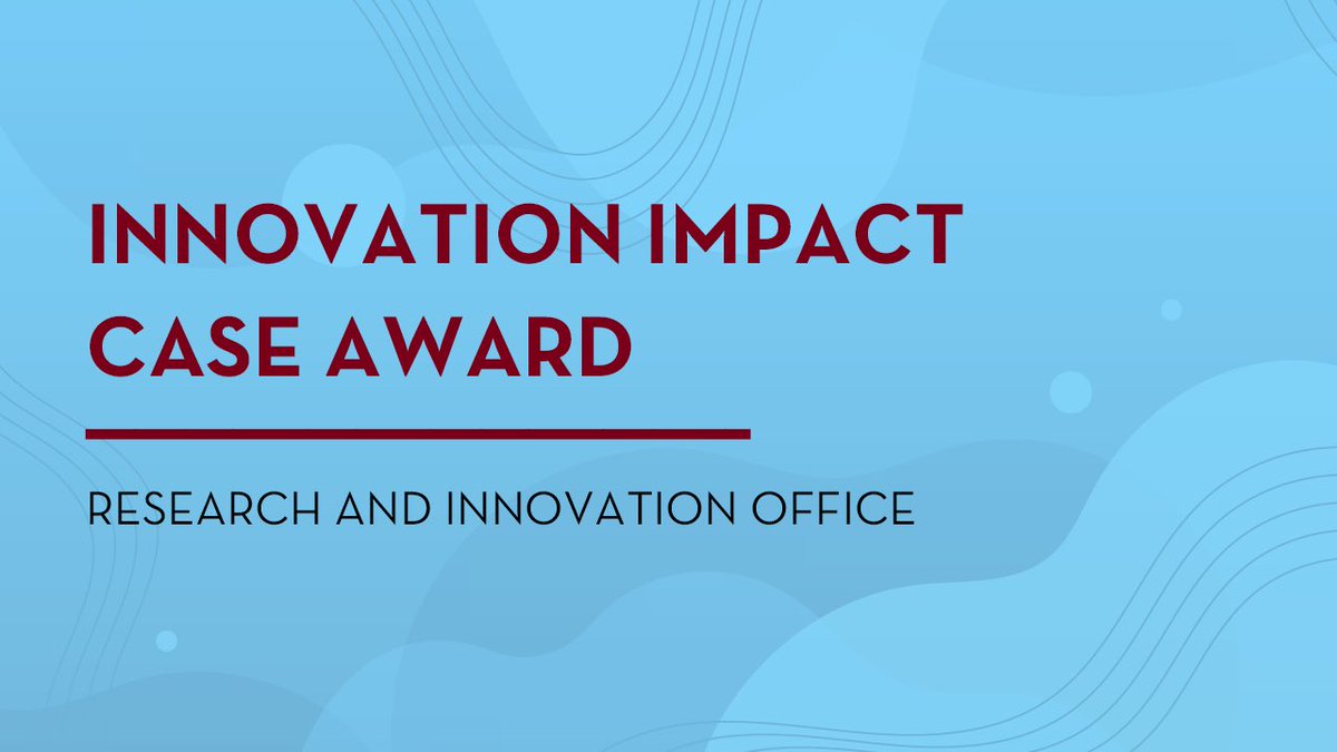 Applications for The Innovation Impact Case Award are now open!

This award recognizes research that has led to significant impact outside of academia and has made a meaningful difference in our communities. Submissions due May 12. research.umn.edu/news/apply-sta…
