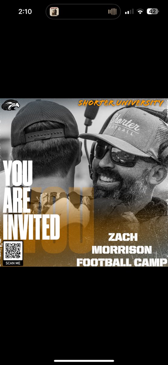 Thank you <a href="/coachmorrison58/">Zach Morrison</a> for the invitation.
I am looking forward to it . Ready to work 
<a href="/CoachHaywoodPHS/">Brandon Haywood</a> <a href="/PHSFBRecruits/">Pepperell Dragons FB Recruiting Page</a> <a href="/NwGaFootball/">NwGa Football</a>