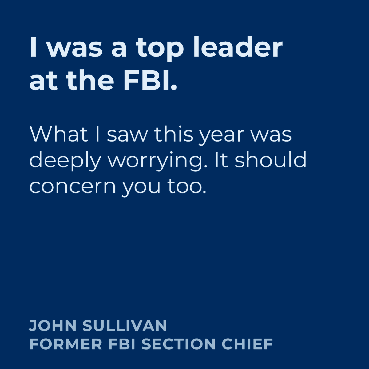 Last week, after nearly 17 years on the job, I resigned from the FBI.

I saw the threat Donald Trump and Kash Patel are to American safety and security and I couldn’t stand idly by any more. See my full resignation letter below.

fbisullivan.substack.com/p/i-was-a-top-…
