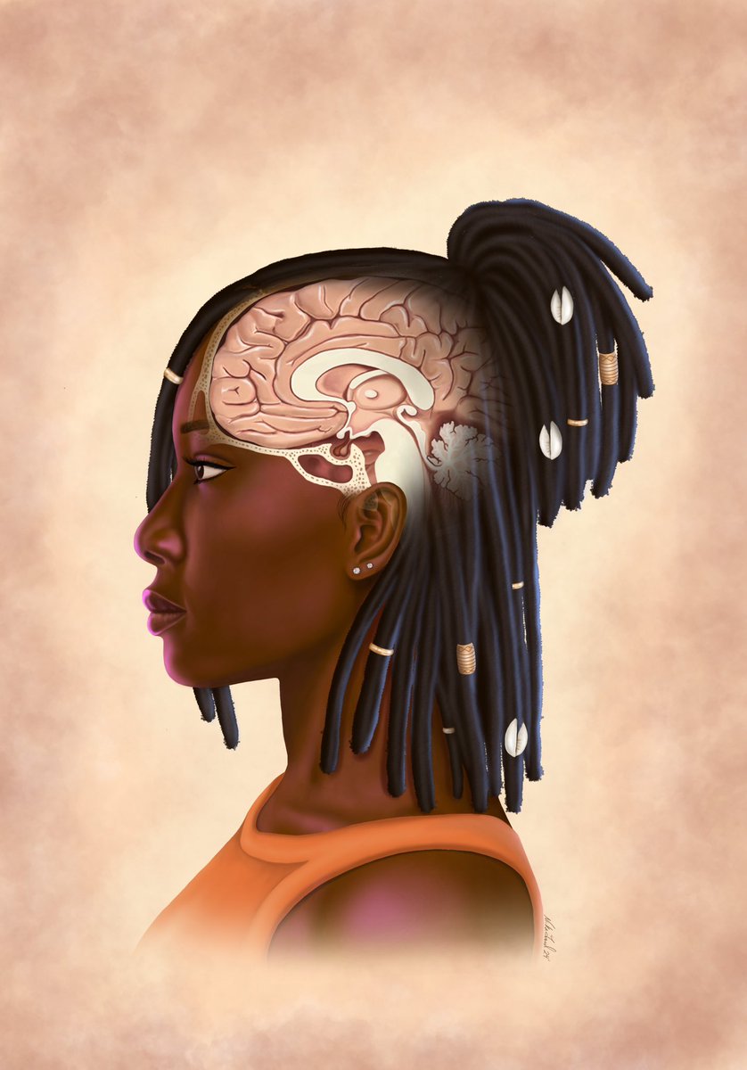Ni-ka (@enlight_visuals) on Twitter photo This illustration was so fun to create. Finding the right balance of transparency to show the brain while also maintaining clarity and emphasis of the hairstyle was important to me because the hair is symbolic of Black culture and I wanted to honor that.🖤 <a href="/BlackInNeuro/">Black In Neuro 🧠</a> #sciart This illustration was so fun to create. Finding the right balance of transparency to show the brain while also maintaining clarity and emphasis of the hairstyle was important to me because the hair is symbolic of Black culture and I wanted to honor that.🖤 <a href="/BlackInNeuro/">Black In Neuro 🧠</a> #sciart