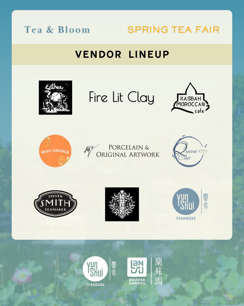 TEA &amp; BLOOM SPRING TEA FAIR 🌼🍵🐝
Local Vendor Market • Live Chinese Music • Garden Tour • Plant Demos • Mason Bee Meet &amp; Greet

📅 April 18-20, 10AM–6PM
📍 Lan Su Chinese Garden, Portland, OR
🎟️ $10-25
🔗 lansugarden.org/SpringTeaFair

#MoreThanAGarden #pdxthingstodo #OldTownPDX