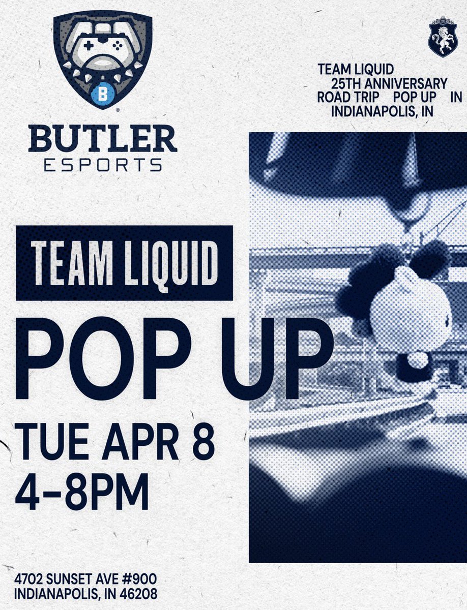 Indianapolis, we’re hyped to see you tomorrow at the <a href="/ButlerEsports/">Butler Esports</a> Park! 

Come meet <a href="/EiyaWoW/">Liquid Eiya</a>, win giveaways, learn more about a career in esports, and game with us!