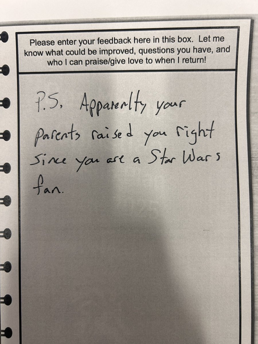 Showed up at school this morning to this note from my substitute. 🤣#physed