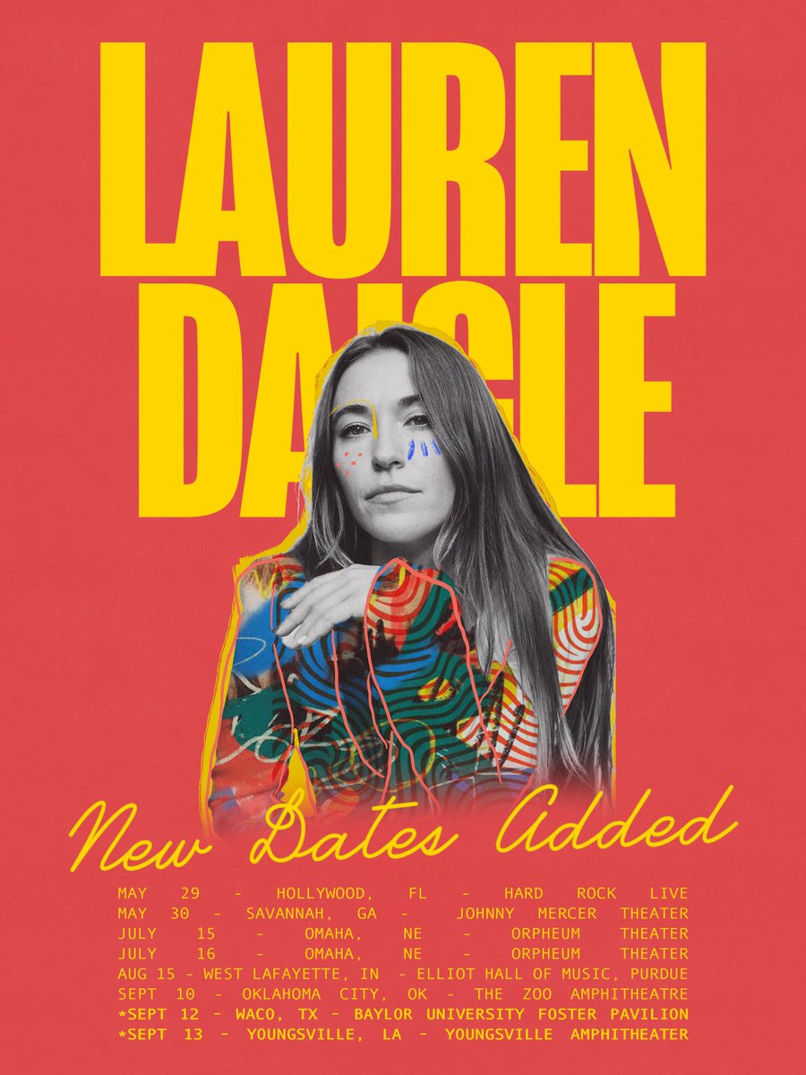 More shows!! Texas and Louisiana, I'm heading your way so, so soon! ✨ Pre-sale starts on 4/8 at 10am CDT with general on-sale on 4/11 at 10am CDT. Can’t wait to make some memories with you all! ❤️

laurendaigle.com/tour/