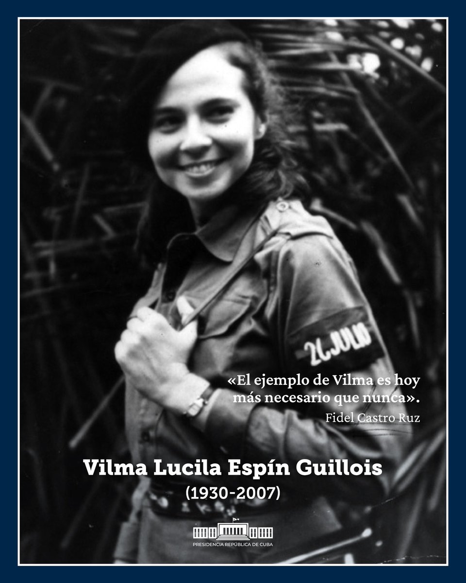 🇨🇺| #Fidel: “El ejemplo de Vilma es hoy más necesario que nunca”.

Hoy honramos a la heroína, líder de las mujeres cubanas ayer, hoy y siempre.

¡Viva Vilma! ❤️
