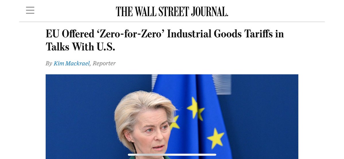 EU tarjoaa tullien poistoa kokonaan USA:n kanssa.

Järkiehdotus!