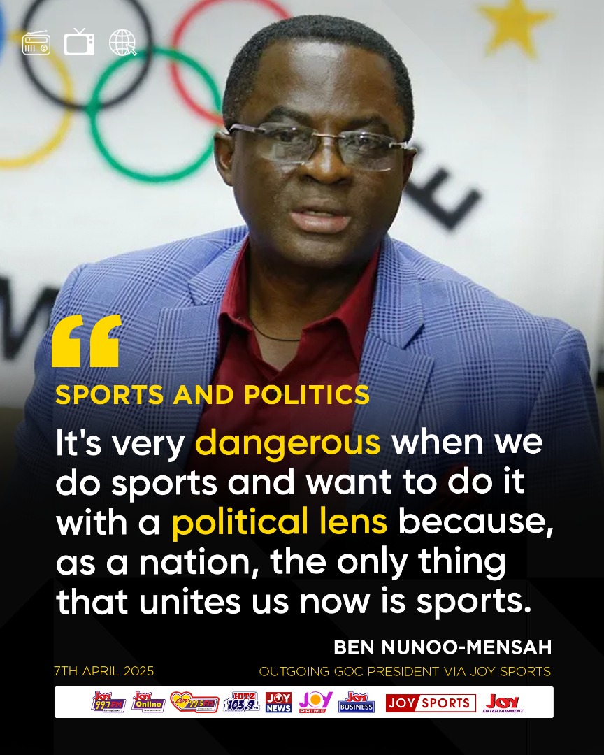 JoyNewsOnTV's tweet image. It's very dangerous when we want to do sports with a political lens - Ben Nunoo-Mensah #JoySports