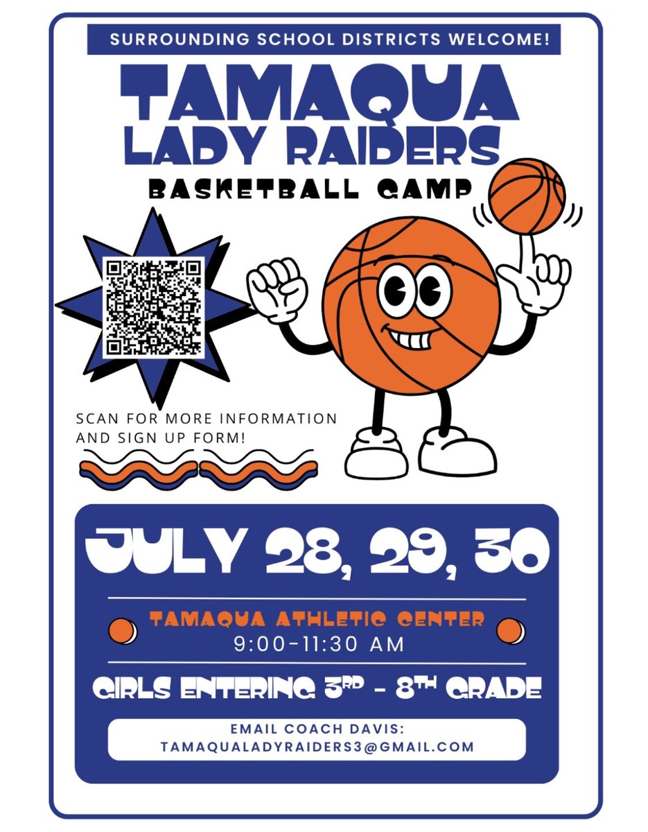 Erika Davis (@coachedavis3) on Twitter photo Lady Raider Basketball Camp! π We hope to see a lot of youngins join us!!!
#FUNdamentals
email: tamaqualadyraiders3@gmail.com Lady Raider Basketball Camp! π We hope to see a lot of youngins join us!!!
#FUNdamentals
email: tamaqualadyraiders3@gmail.com