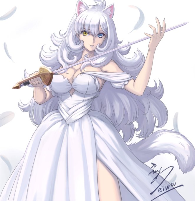 昨日、白の日だったのか・・・というわけで遅れましたが白猫キャラをのっけます🐱
 #白の日 