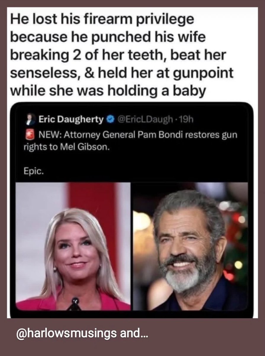 #jesus restored his God given gun rights. #praisethelord he should be able to beat someone up and point a gun at them with no repercussions. We enjoyed his movies for fuck’s sake. He made a lot of money with his Jesus snuff film. God loves guns and Mel Gibson.  #sugartits