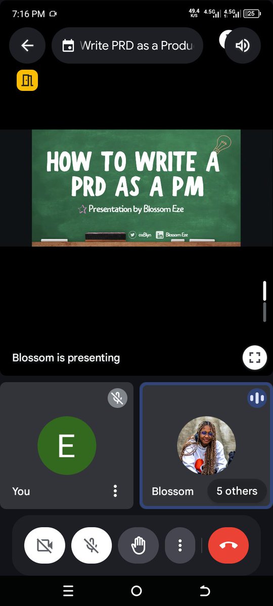 blizz_code's tweet image. Throwback to a wonderful session on Saturday with @0xBlyn
She took her time to explain what a Product Requirement Document (PRD) is, what should be included and what is included in a Functional Requirement Document.
Thank you for teaching us.
#blizzcodeacademy #community