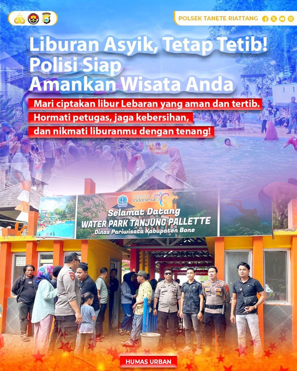 SekTellu's tweet image. Liburan Asyik, Tetap Tertib! Polisi Siap Amankan Wisata Anda

Nikmati liburan Lebaran dengan tenang! Petugas kepolisian siap menjaga keamanan di destinasi wisata Anda. 

Selamat merayakan Lebaran!

#LiburanAman #PolisiSahabatWisatawan
