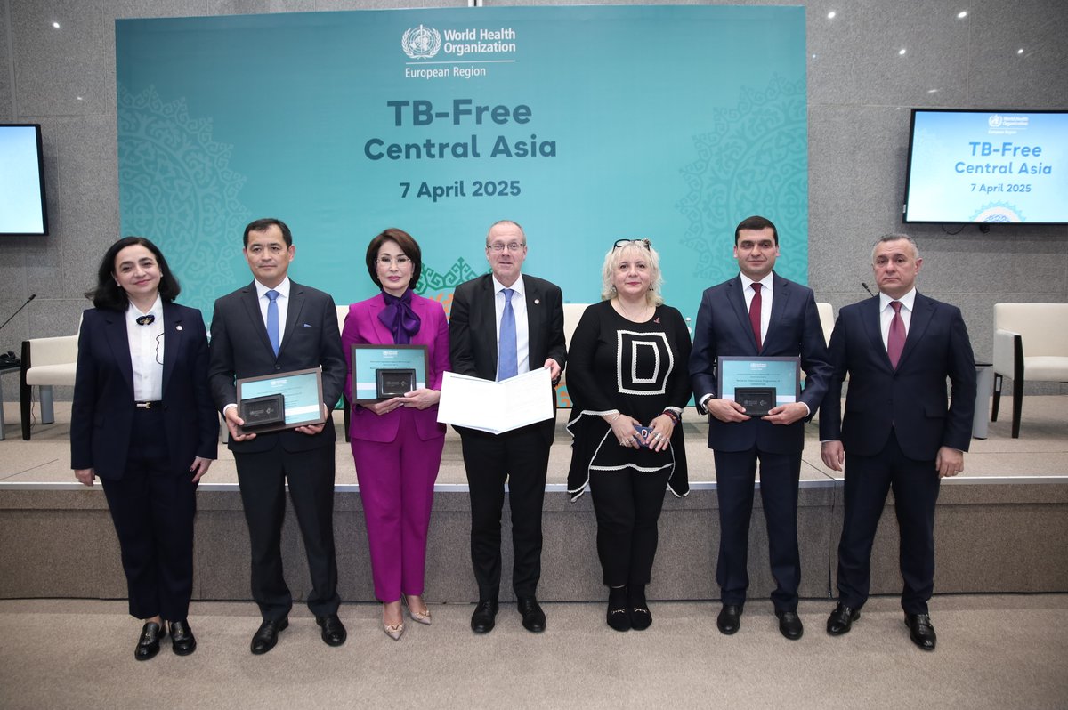 WHO/Europe (@who_europe) on Twitter photo Achieving a TB-free Central Asia is possible!
Today, Central Asian health ministers commit to accelerating #TB elimination efforts in the sub-region as they declare support for the <a href="/WHO_Europe/">WHO/Europe</a> #TBFreeCentralAsia initiative.
Read more: bit.ly/3XQfxGx
#EndTB
<a href="/StopTB/">Stop TB Partnership</a> Achieving a TB-free Central Asia is possible!
Today, Central Asian health ministers commit to accelerating #TB elimination efforts in the sub-region as they declare support for the <a href="/WHO_Europe/">WHO/Europe</a> #TBFreeCentralAsia initiative.
Read more: bit.ly/3XQfxGx
#EndTB
<a href="/StopTB/">Stop TB Partnership</a>