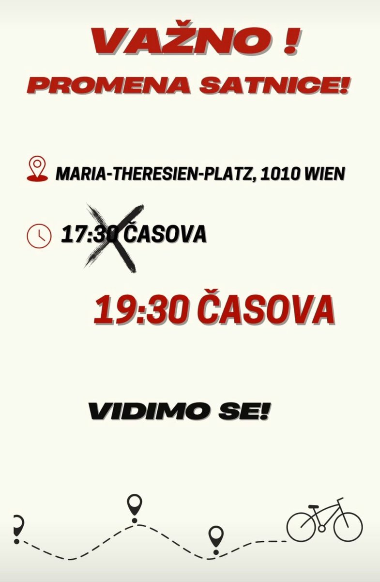 ‼️#turadostrazbura 🇦🇹🚴🏼‍♀️🚴🏼‍♀️🚴🏼‍♀️🚴🏼‍♀️🚴🏼‍♀️🇷🇸 #Beč‼️ #Wien #W0704 19:30
turadostrazbura.rs/#.