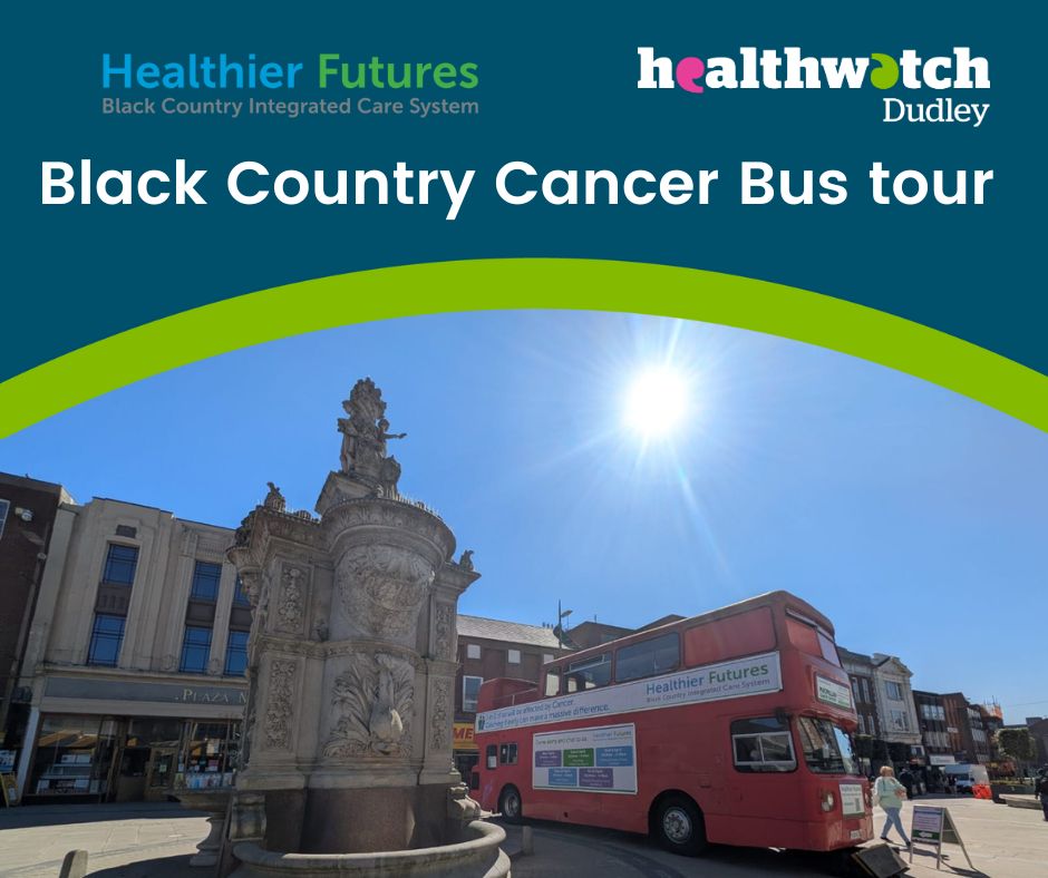 Healthwatch Dudley (@hwdudley) on Twitter photo We are at the Black Country Cancer Bus Tour today.
Hosted by <a href="/BlackCountryICS/">Black Country Integrated Care System (ICS)</a>, the Cancer Bus is an opportunity to find out how to spot cancer early.
We are here listening to people's experiences of cancer care and sharing information on local support services. We are at the Black Country Cancer Bus Tour today.
Hosted by <a href="/BlackCountryICS/">Black Country Integrated Care System (ICS)</a>, the Cancer Bus is an opportunity to find out how to spot cancer early.
We are here listening to people's experiences of cancer care and sharing information on local support services.