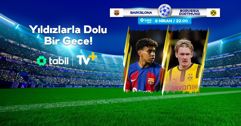 tvplussanayeter's tweet photo. Avrupa sahnesinde büyük karşılaşma: Barça – Dortmund! Şampiyonlar Ligi heyecanı tabii spor ile TV+’ta!