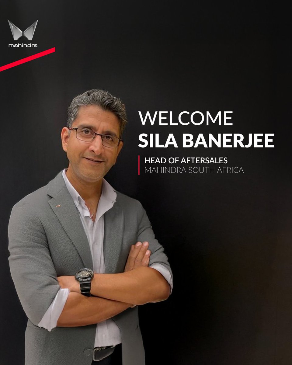 Mahindra_SA's tweet image. Mahindra South Africa proudly welcomes Siladitya “Sila” Banerjee as our new Head of Aftersales. With a global footprint and a proven track record in customer service innovation, Sila brings a fresh perspective to our continued growth in SA.

#MahindraSA #AuthenticVehicles