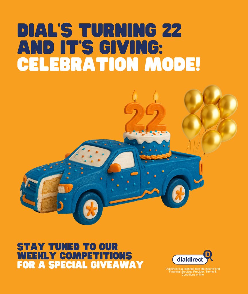 Here’s to 22 years of milestones:

Award winning service
Cover that’s easy to understand
Competitive pricing that keeps your wallet happy

Here’s to 22 years of Less Yada Yada, &amp; more results! Keep an eye on our weekly competitions for a surprise 🥳 

#Dialdirect #YadaYadaFree