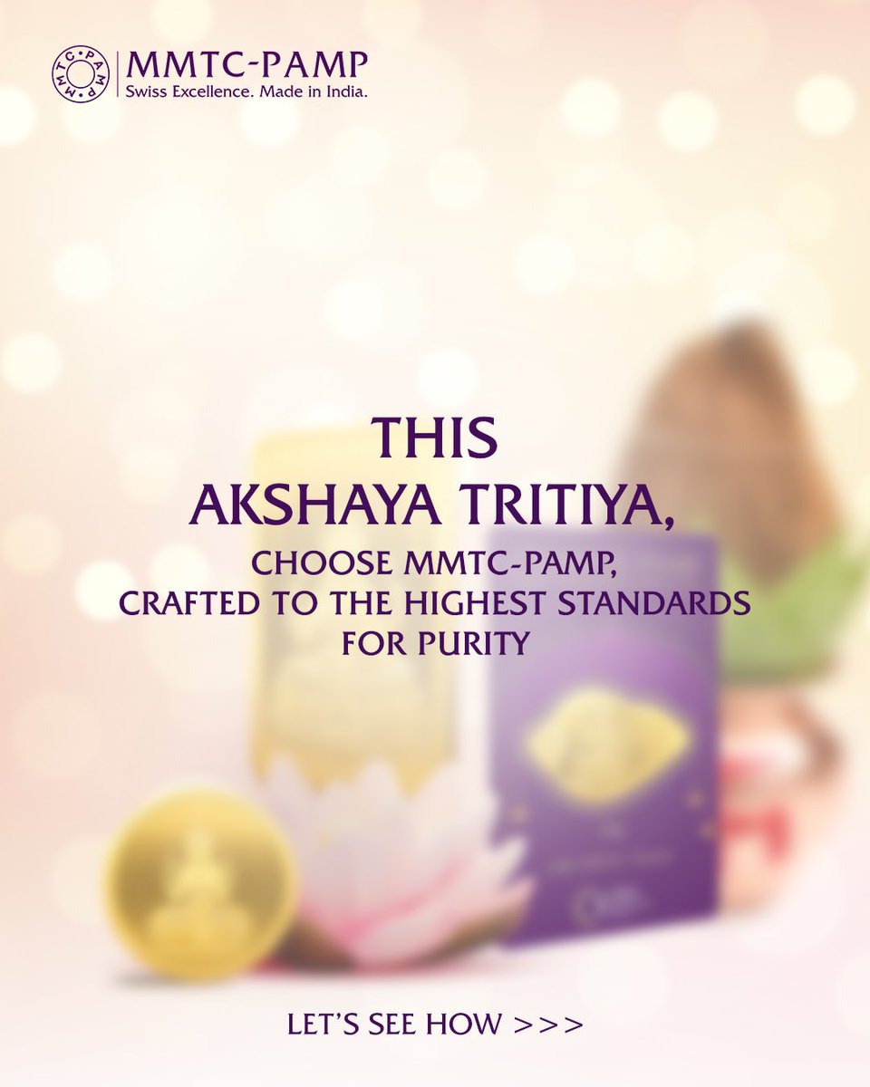 MMTCPAMP's tweet image. Prepare for Akshay Tritiya with trusted LBMA Gold &amp;amp; Silver from MMTC-PAMP for lasting prosperity.

#MMTCPAMP #PurestGold #PurestSilver #PurestBeginningsWithPurestGold #LBMA