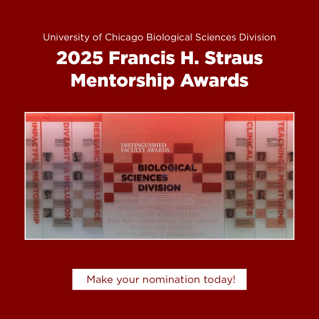 The 2024 BSD Distinguished Faculty Awards Nominations are open! Learn more about the legacy of Francis H. Straus II, MD’57, SM’64, and make your nomination for outstanding faculty mentor by May 7. ms.spr.ly/6017qavvU #UChicago
