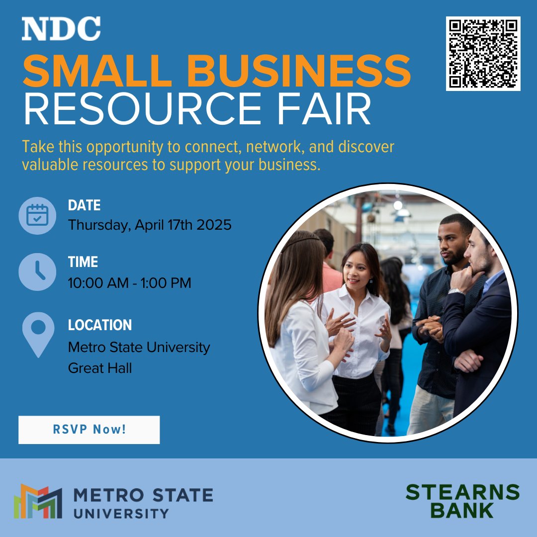 NDC (@ndc_mn) on Twitter photo šØ Calling all entrepreneurs!
Join NDC, <a href="/MetroStateU/">Metro State University</a>
& <a href="/StearnsBank/">Stearns Bank</a> for a Small Biz Resource Fairānetwork, connect & grow.
Free cybersecurity consults will also be available!
Register now: bit.ly/4i2c5Qg šØ Calling all entrepreneurs!
Join NDC, <a href="/MetroStateU/">Metro State University</a>
& <a href="/StearnsBank/">Stearns Bank</a> for a Small Biz Resource Fairānetwork, connect & grow.
Free cybersecurity consults will also be available!
Register now: bit.ly/4i2c5Qg
