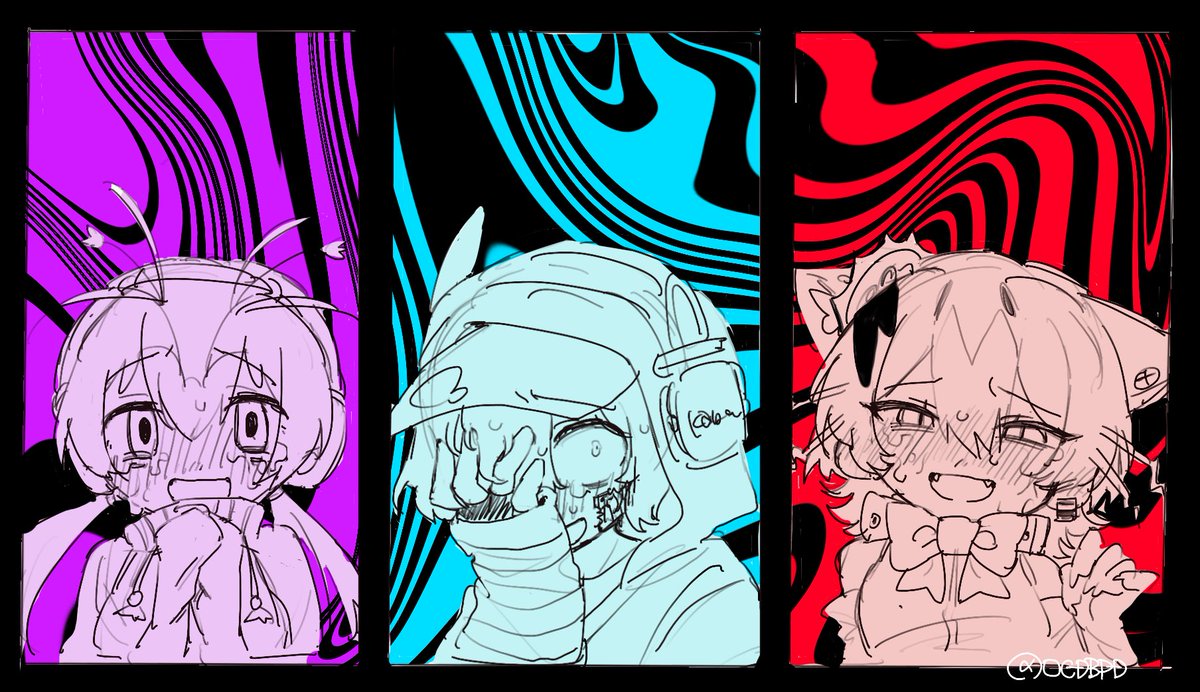 上げてなかった絵🐧👒🐱