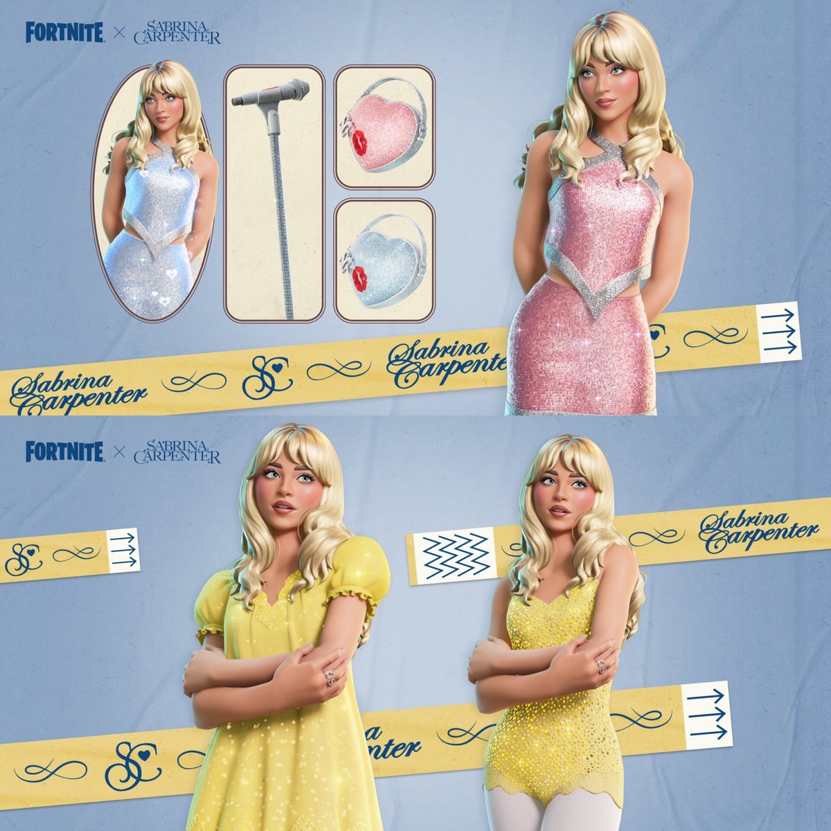 DramaAlert's tweet image. Sabrina Carpenter's Fortnite skin... WHO ASKED FOR THIS???? 😭😭