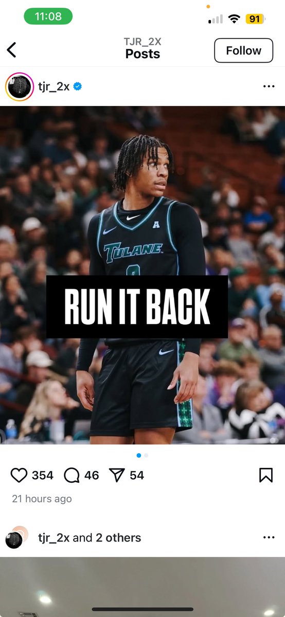 Tyler Ringgold running it back!  <a href="/FTWCollective/">Fear The Wave Collective Group</a> <a href="/GreenWaveMBB/">Tulane Men's Basketball</a>