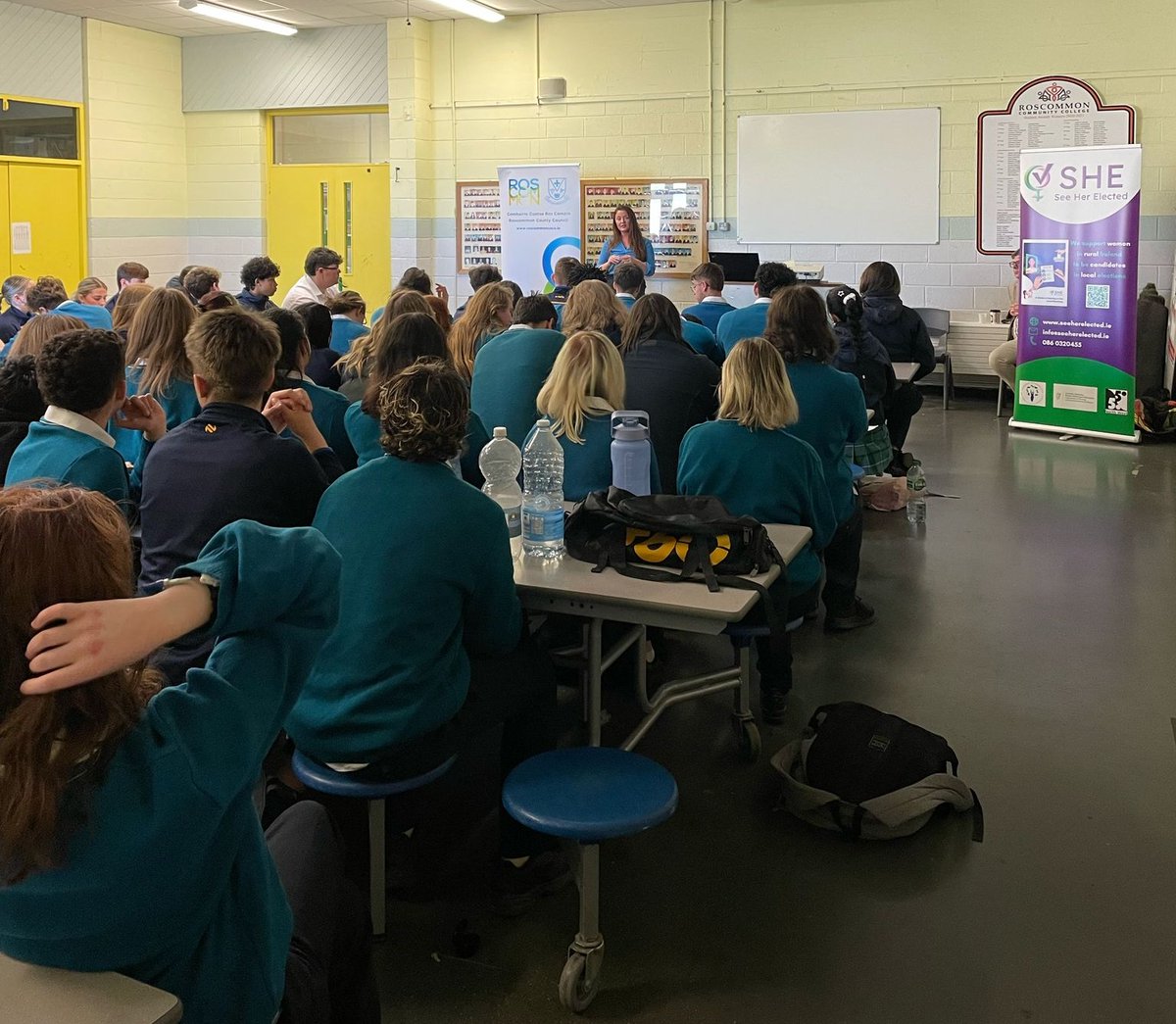 SHE Programme (@seeherelected) on Twitter photo We concluded our School’s Roadshows visiting Roscommon Community College last week.
Megan Flynn Dixon & Cllr. Leah Cull spoke to students alongside Darragh Kelly from <a href="/roscommoncoco/">Roscommon County Council</a> We concluded our School’s Roadshows visiting Roscommon Community College last week.
Megan Flynn Dixon & Cllr. Leah Cull spoke to students alongside Darragh Kelly from <a href="/roscommoncoco/">Roscommon County Council</a>