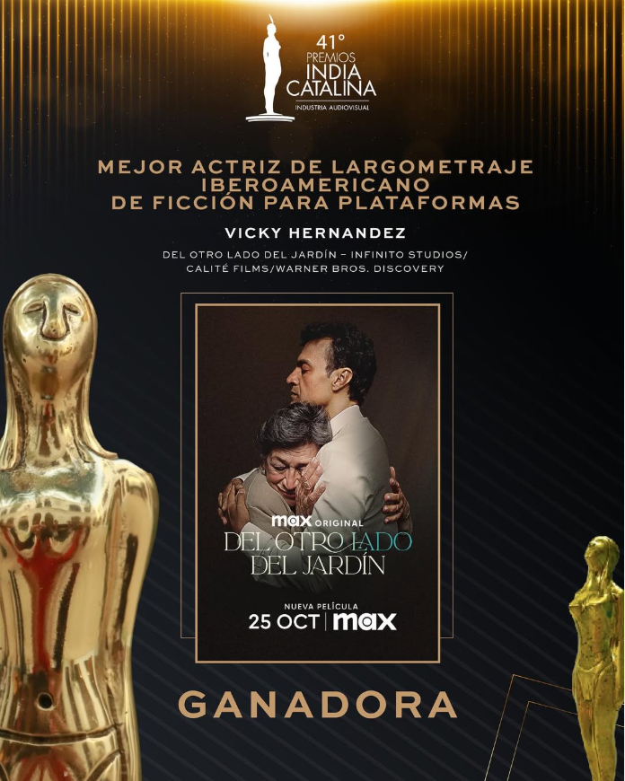 F_Rendons's tweet photo. Nuestra #DelOtroLadoDelJardín se llevó todos los premios a los que estaba nominada en los @PremiosIndia:
🎞️ Mejor Largometraje Iberoamericano de Ficción
🎞️ Mejor Actriz de Largometraje - Vicky Hernández
🎞️ Mejor Actor de Largometraje - Julián Román
¡Muchas felicidades a todos! https://t.co/ZRw25jyBT6