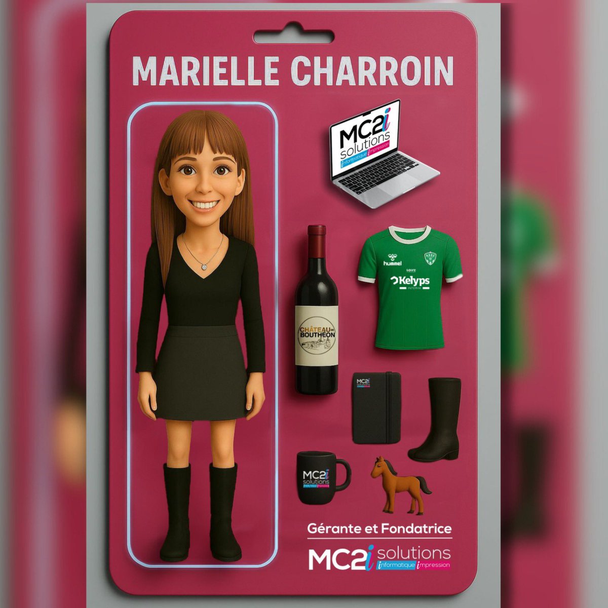 mc2i_solutions's tweet image. Voici le starter pack de Marielle !

L’équitation 🐴, les verts 💚, le bon vin 🍷 et bien sûr… MC2I Solutions 💻 !

Tout ce qui la représente, en un clin d’œil 😉  

#MC2ISolutions #AndrézieuxBouthéon #Informatique #Impression #StarterPack