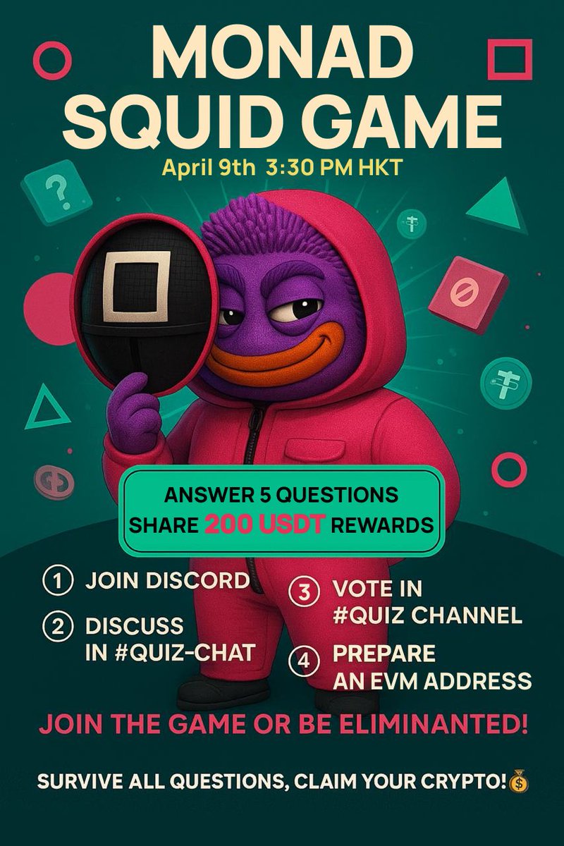 Less than 48h 👀
April 9 — AMMO will compete at Monad Madness HK.

We will do an exclusive Monad Quiz game during the tea break (~ ⏰ 15:30 HKT). 
Join in and share the $200 USDT prize pool🏆!

Stay tuned in our Discord: discord.gg/T9J4APvYyP
and don’t forget to share it to